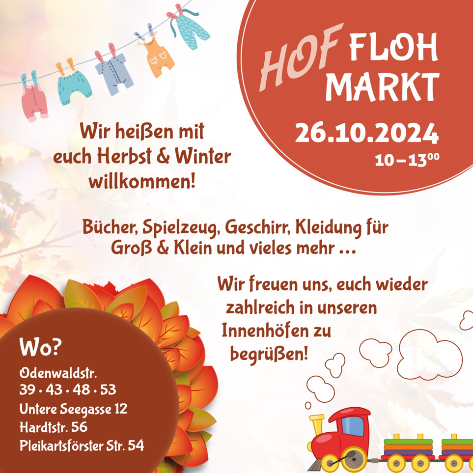 Heidelberg-Kirchheim HOFFLOHMARKT 26.10.2024 von 10 bis 13 Uhr